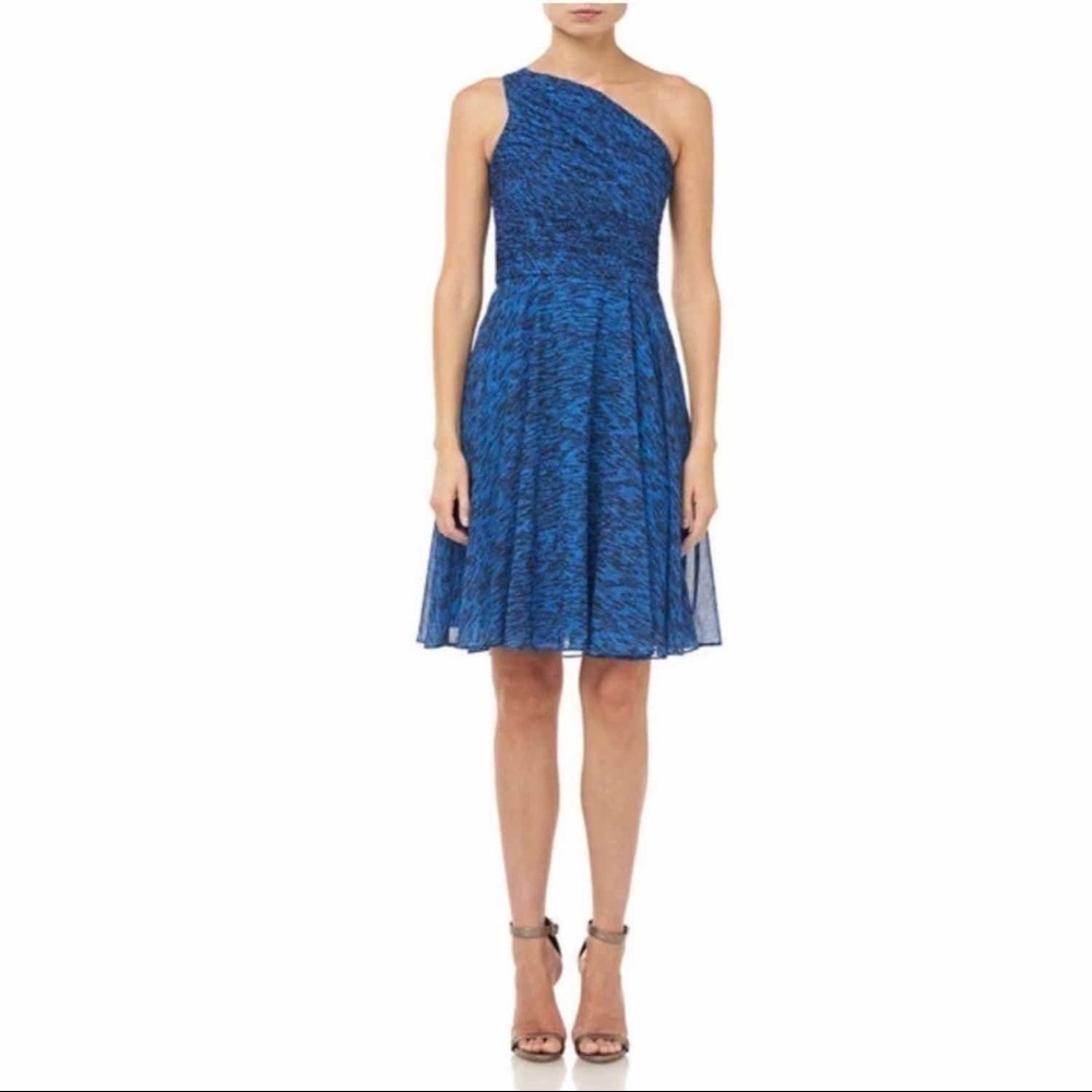 Halston Ruched one shoulder dress